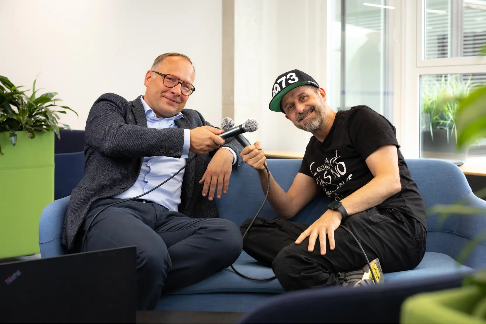 Daniel Wolter und Hannover Rapper Spax - bei der Aufnahme des Podcasts Energielevel